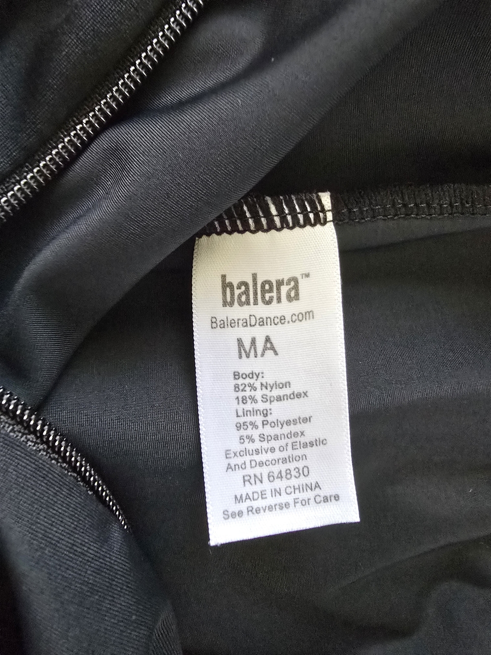 balera Black Long-Sleeve Turtleneck One-Piece Bodysuit - Picture 3 of 3